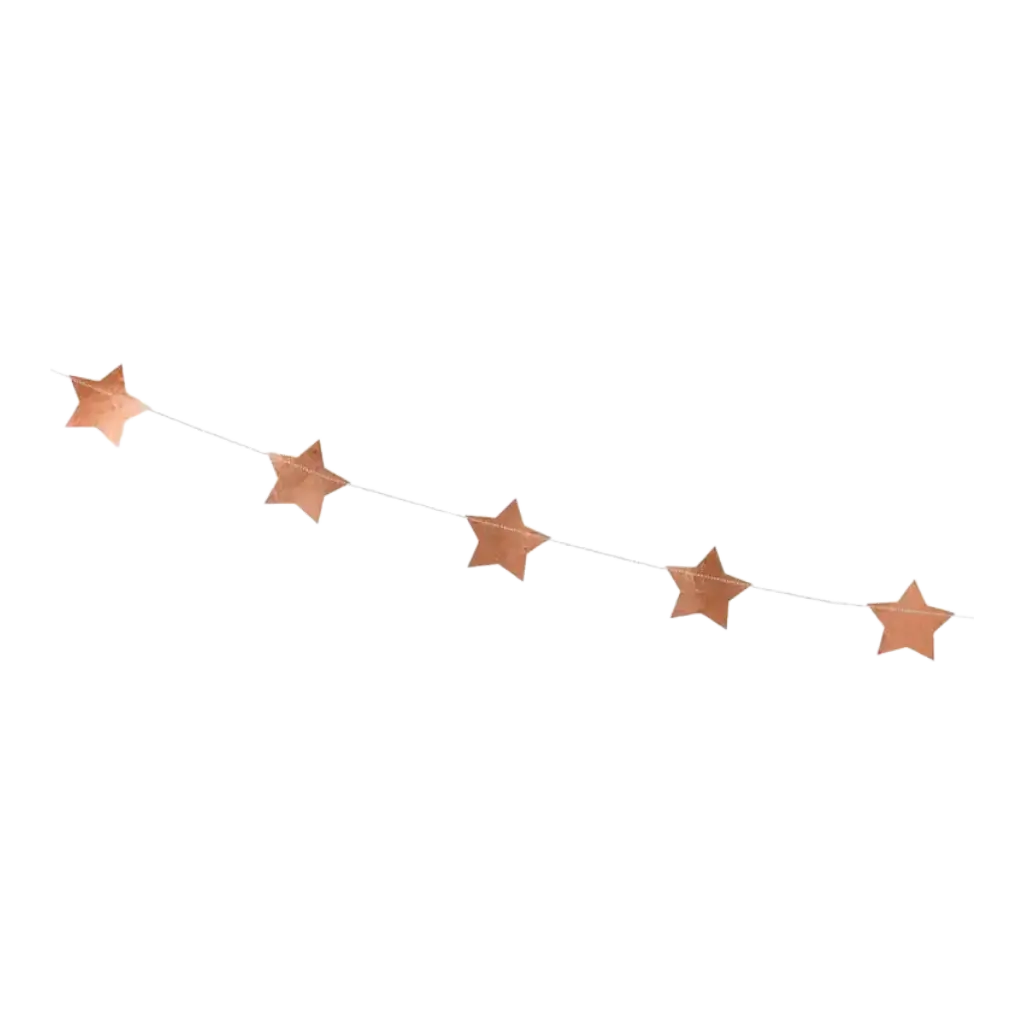 Stjerneformet guirlande i pink guld metallic