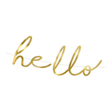 Hello Baby guld papir guirlande