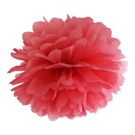Rød papir pompon 25cm