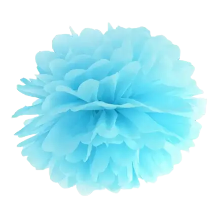 Papir pompon lyseblå 25cm