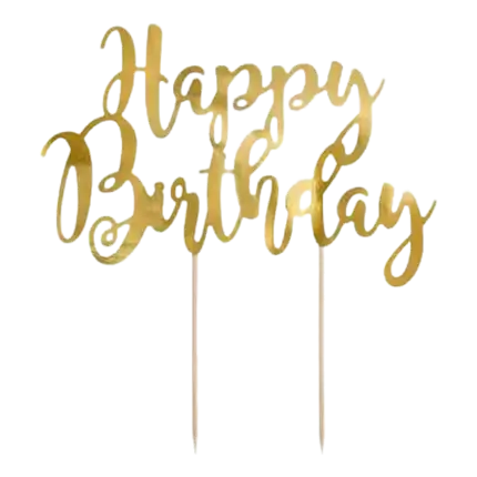 Tillykke med fødselsdagen kage dekoration guld