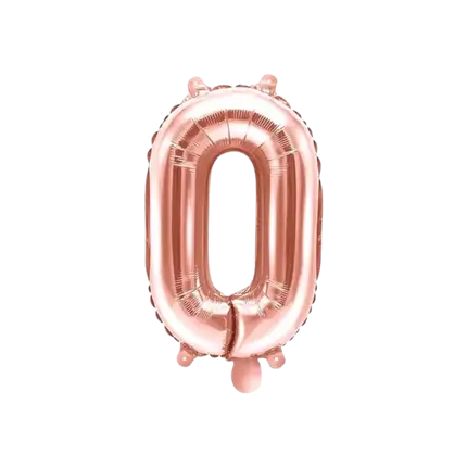 Fødselsdag ballon nummer 0 Rose guld 35cm