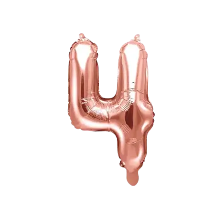 Fødselsdag ballon nummer 4 rose guld 35cm