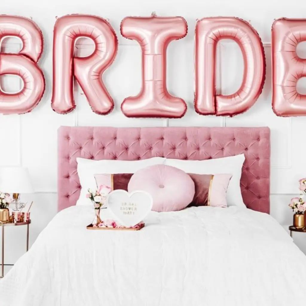 Bomuldspose med TEAM BRIDE-indskrift i rosa guld