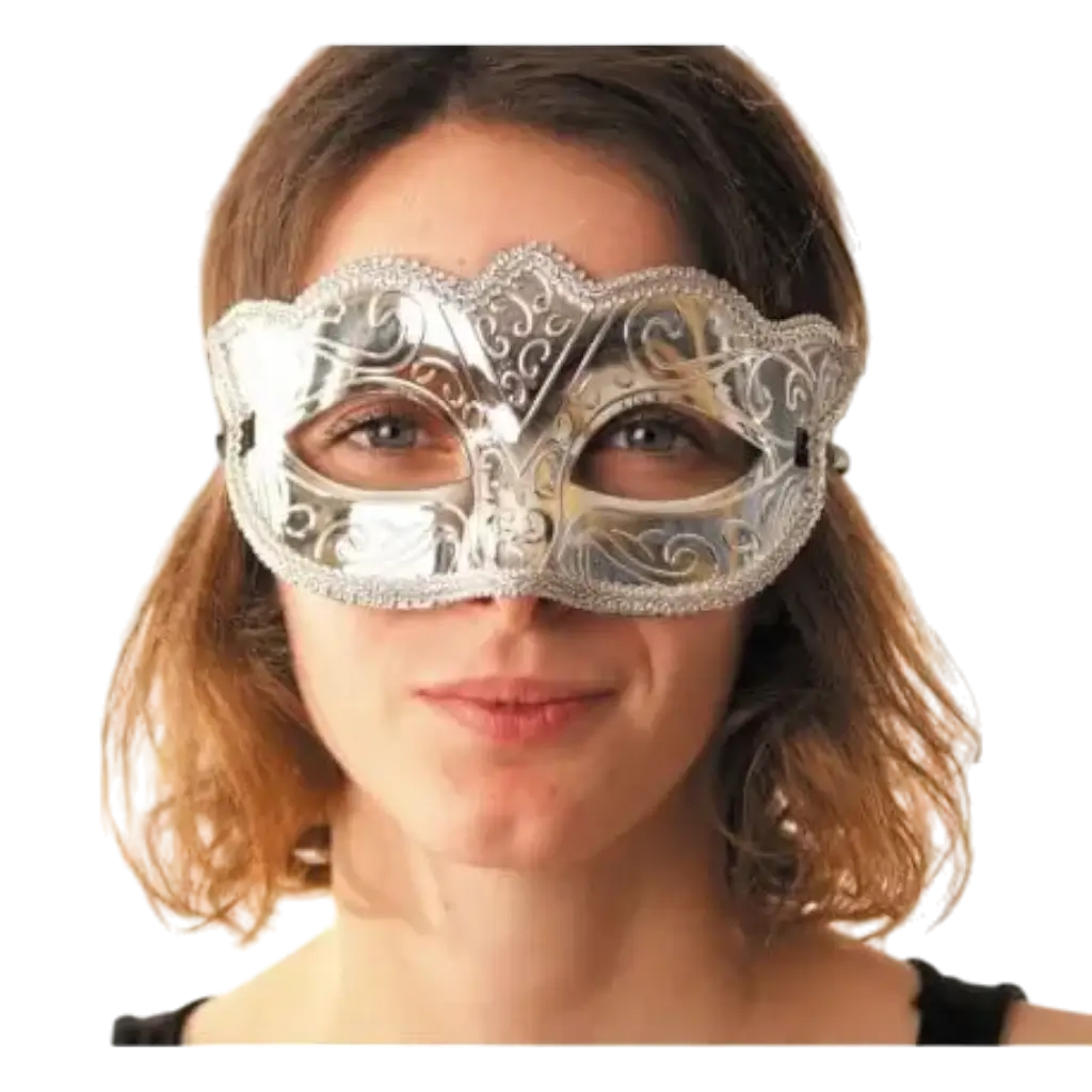 Venetiansk burlesk maske sølv
