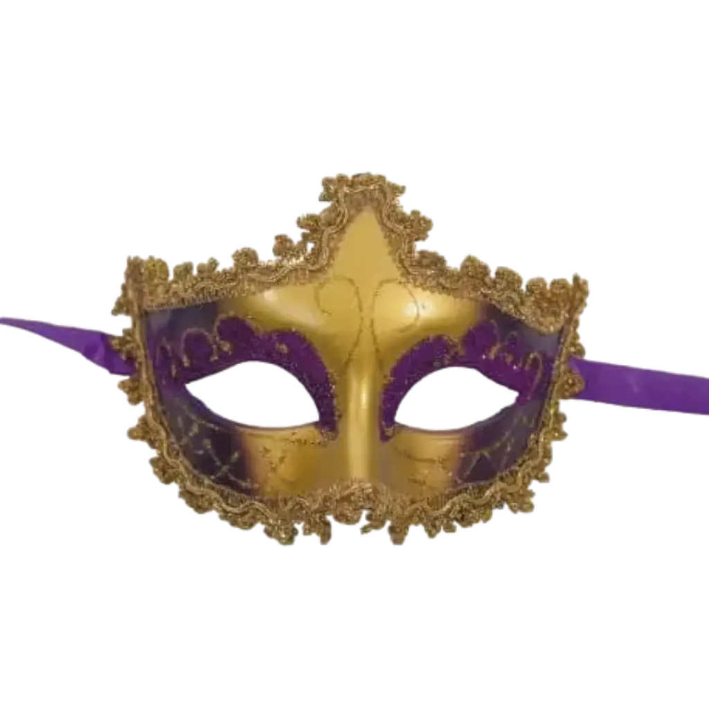 Venetiansk maske guld og violet