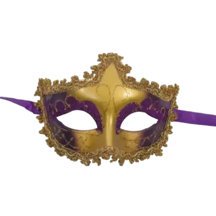 Venetiansk maske guld og violet