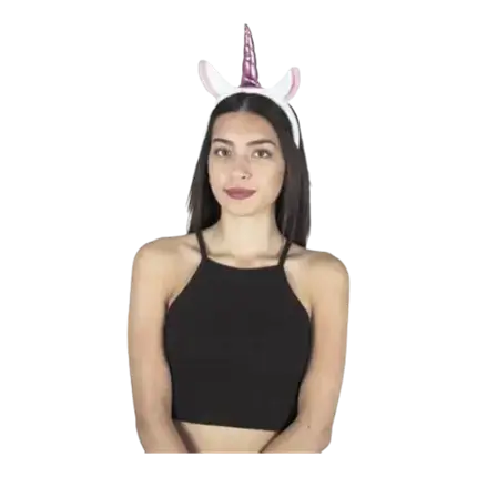 Lyserødt og hvidt enhjørningehovedbånd