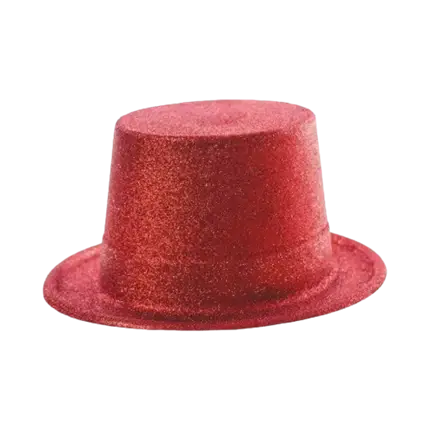 Rød paillet-tophat