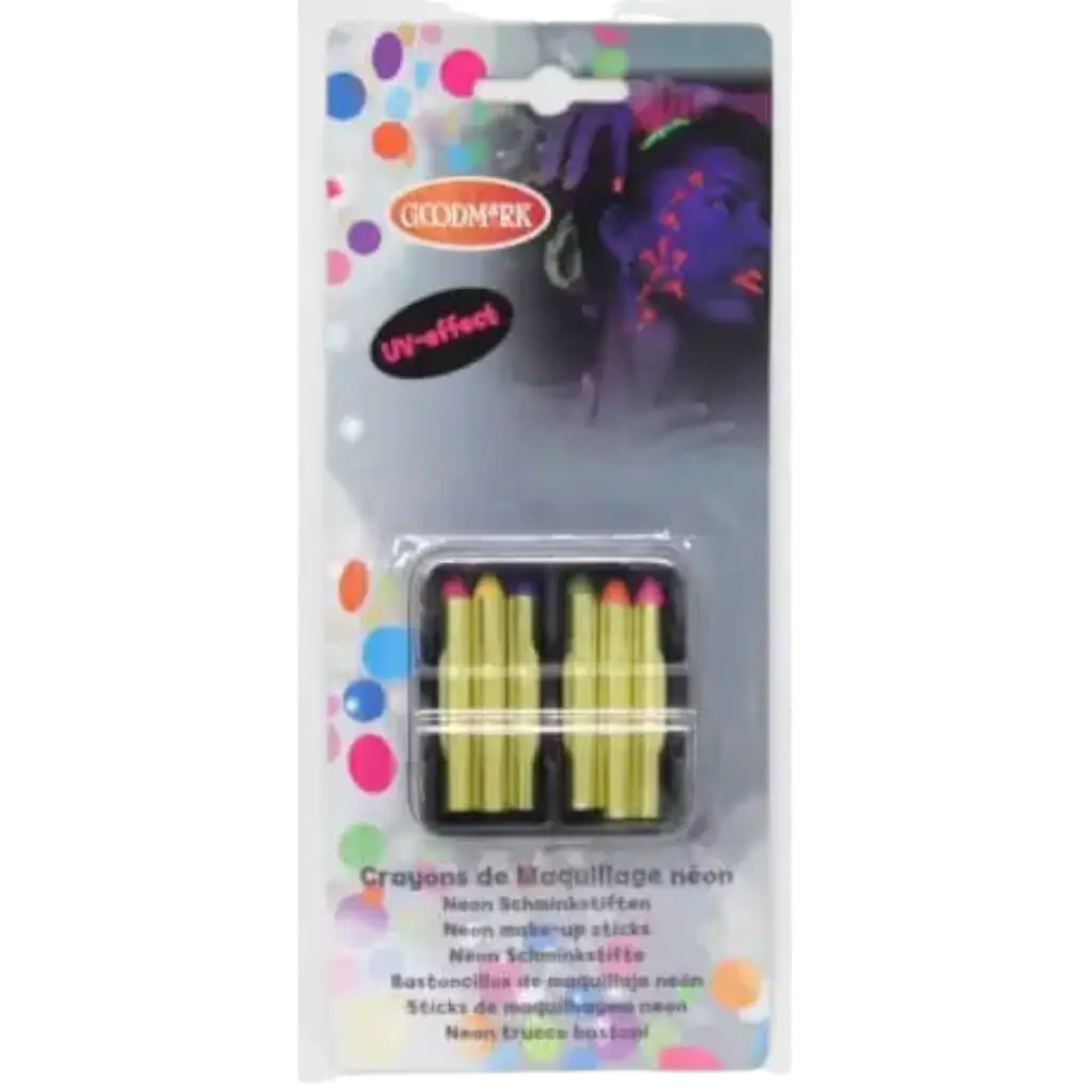 Æske med 6 fluorescerende fed blyanter