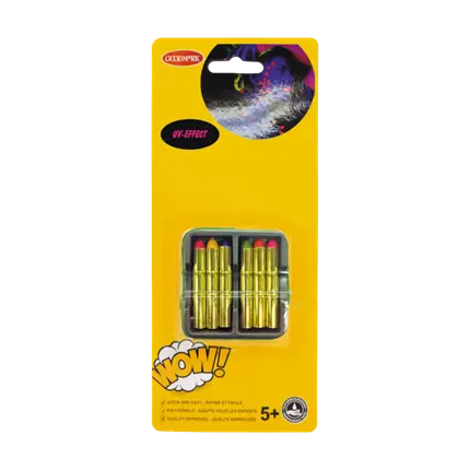 Æske med 6 fluorescerende fed blyanter