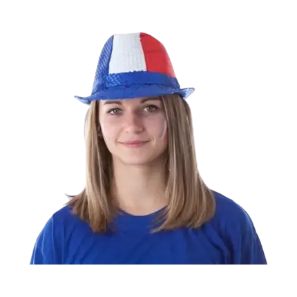Allez la France Borsalino paillethat