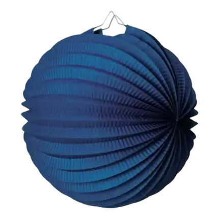 Rund papir kugle lanterne navy blå 20cm
