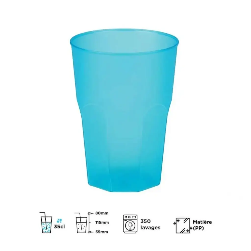 Turkisblåt cocktailglas 35cl (Sæt med 20)