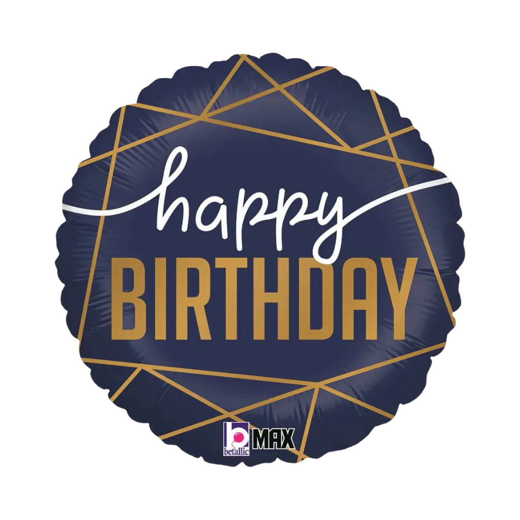 Tillykke med fødselsdagen Ballon Navy Blue ø 45cm