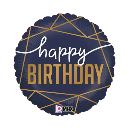 Tillykke med fødselsdagen Ballon Navy Blue ø 45cm