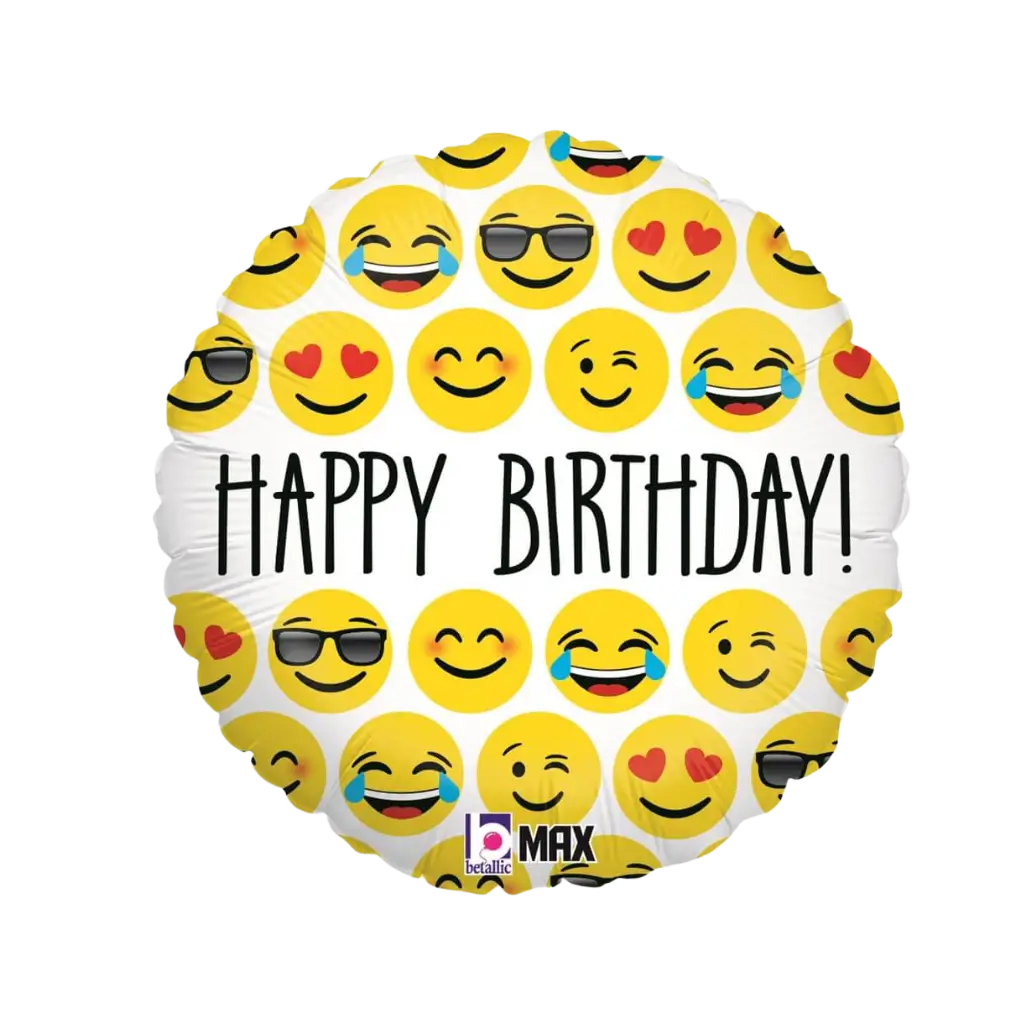 Emoji Happy Birthday Ballon 45cm