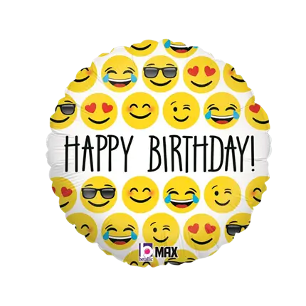 Emoji Happy Birthday Ballon 45cm