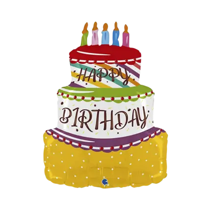 Ballon Tillykke med fødselsdagen i form af en kage