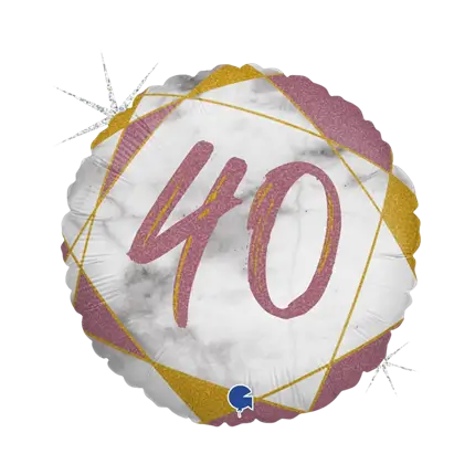 Fødselsdag Ballon marmor effekt 40 Rose Gold 45cm