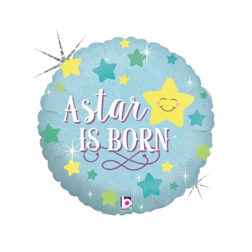 Blå ballon "A Star Is Born" ø45cm