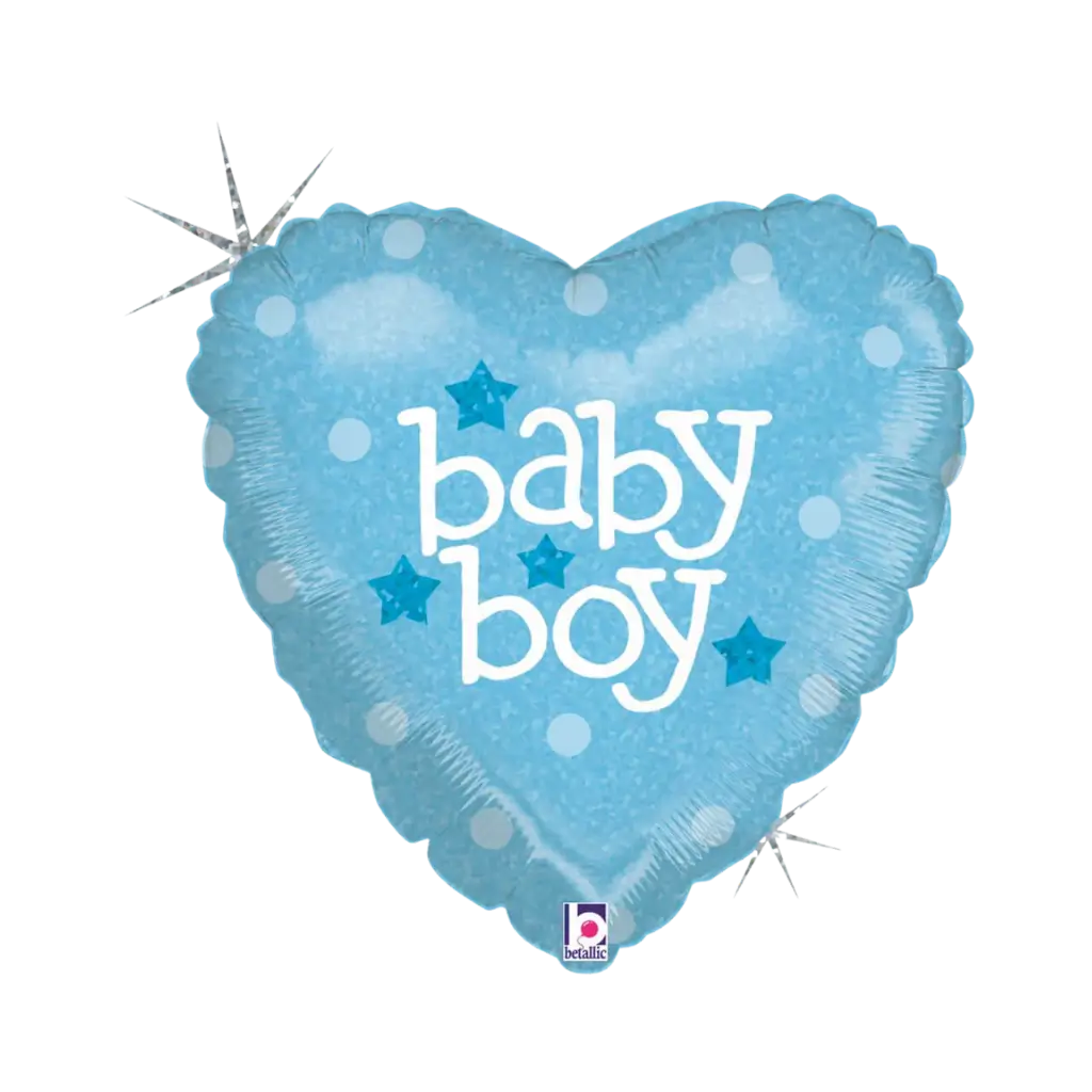 Baby Boy" blå hjerteballon 45 cm