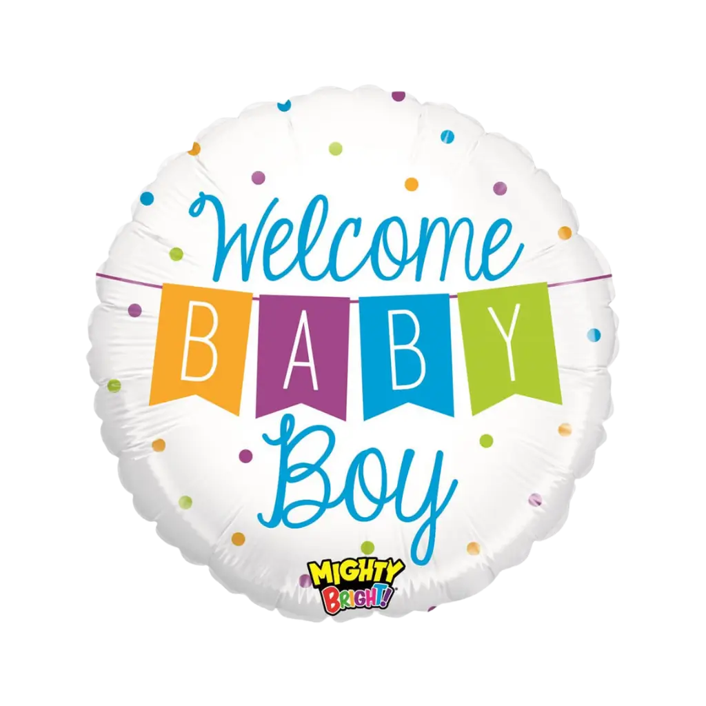 Ballon "Welcome Baby Boy" Rund ø53cm