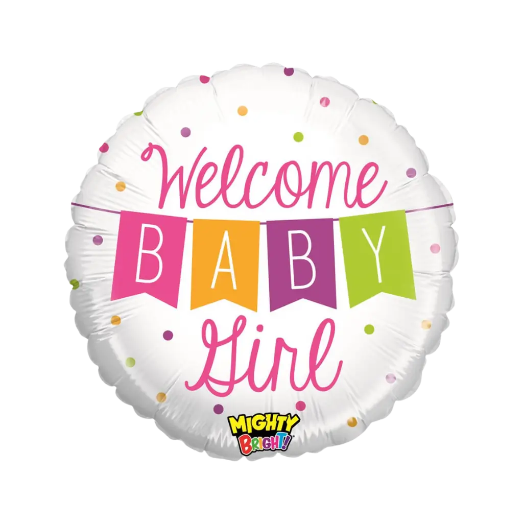 Ballon "Welcome Baby Girl" Rund ø53cm