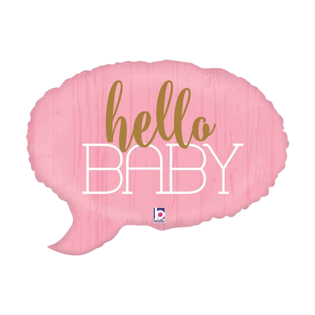 Hello Baby" lyserød bobleballon 61cm