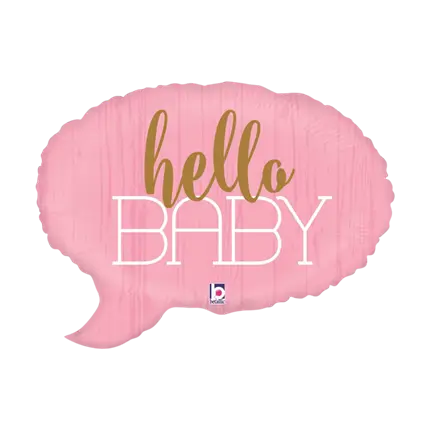 Hello Baby lyserød bobleballon 61cm