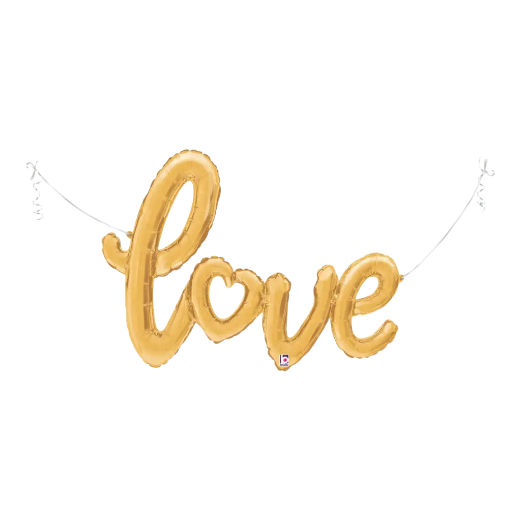Kærlighed script guld ballon 119cm