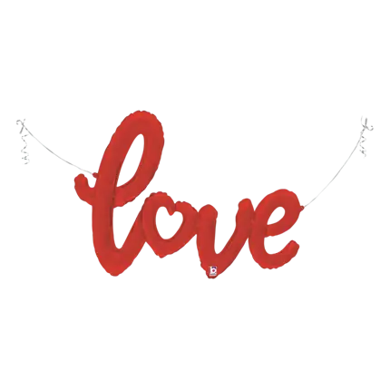 Kærlighed Script rød ballon 119cm