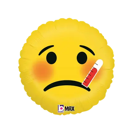 Emoji-ballon Sick ø45cm