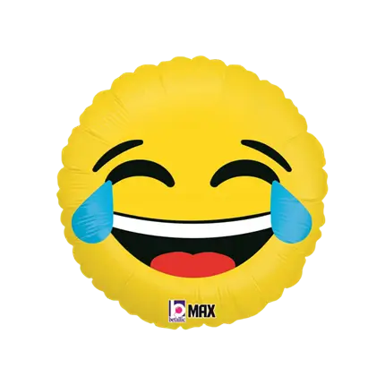 Gul emoji-ballon LOL ø45cm