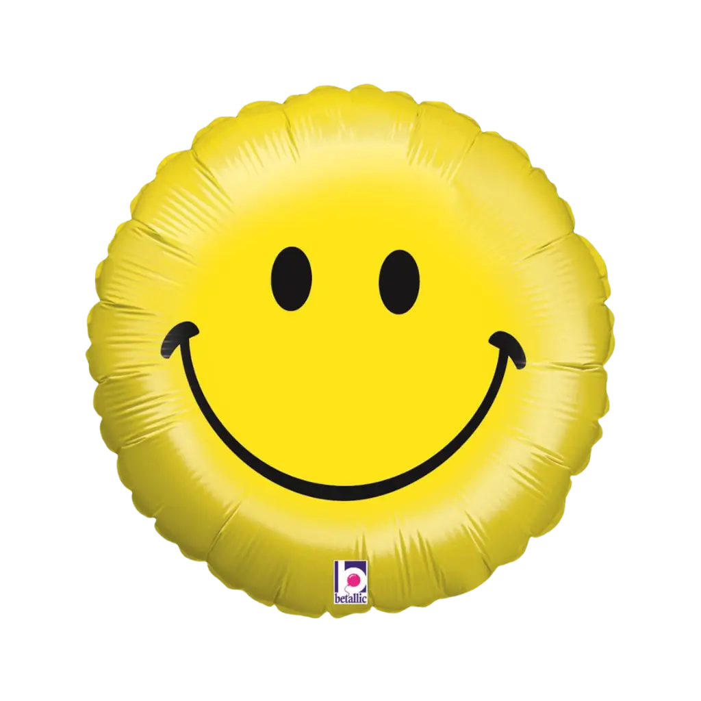Emoji-ballon gul smil ø45cm