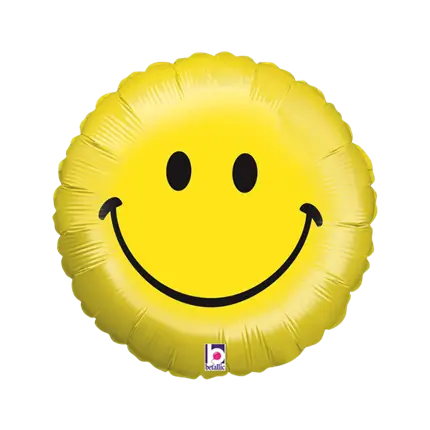 Emoji-ballon gul smil ø45cm