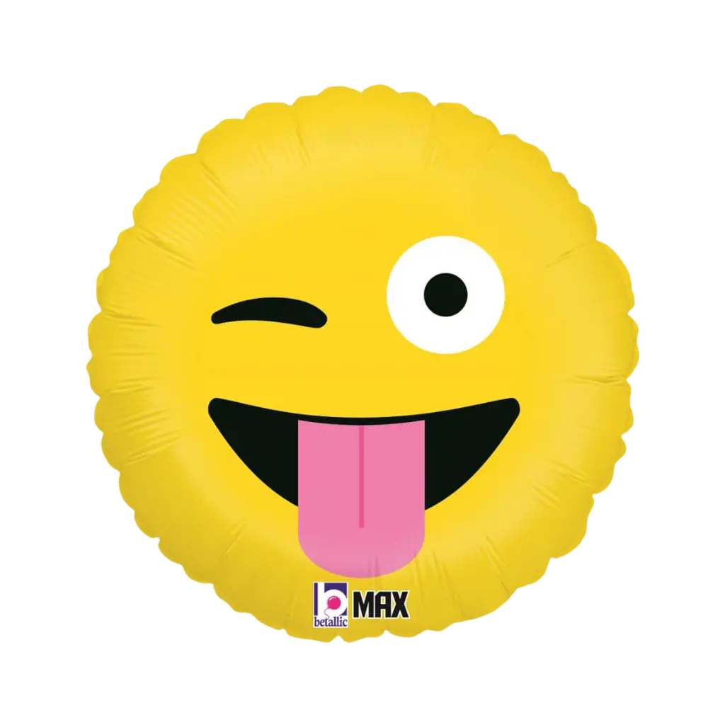 Skøre gule emoji-ballon ø45cm
