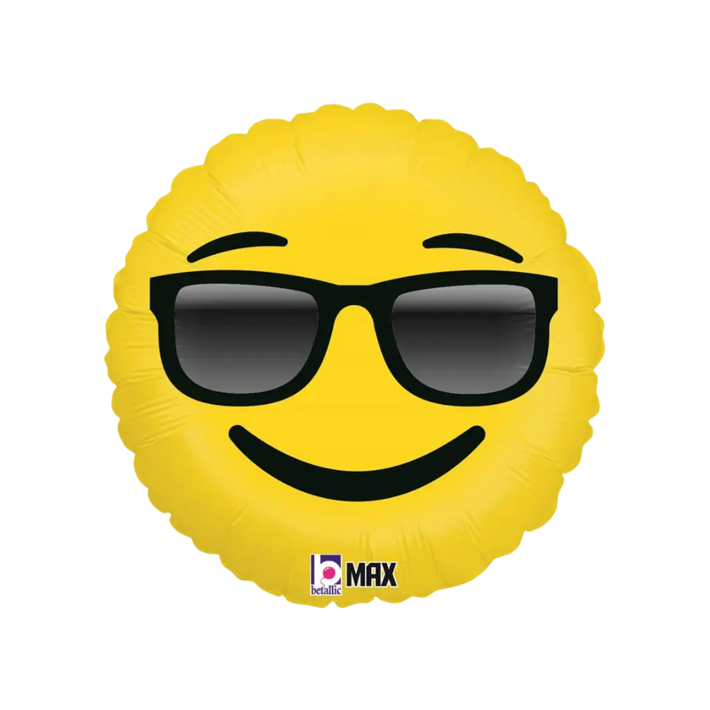 Ballon Emoji gule solbriller ø45cm