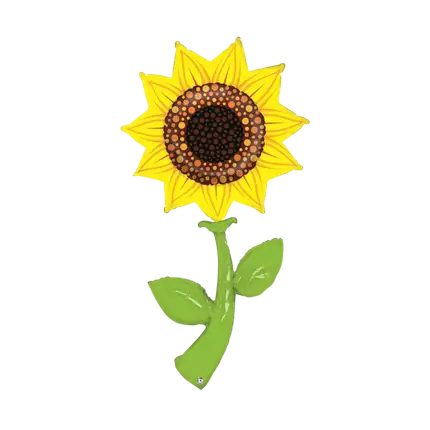 Kæmpe gul solsikke heliumballon 152cm