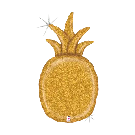 Holografisk guld ananas ballon 89cm