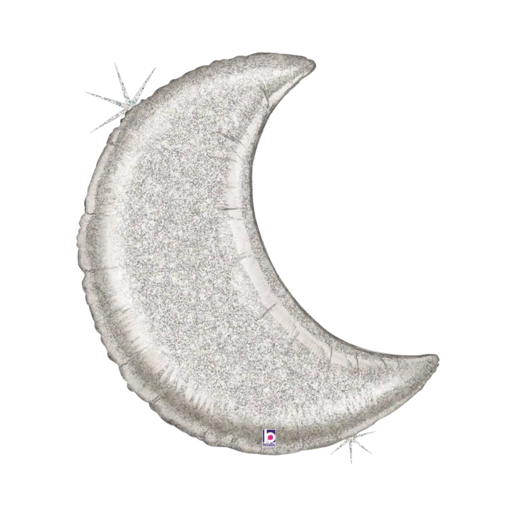 Kæmpe sølv holografisk måneballon 107cm