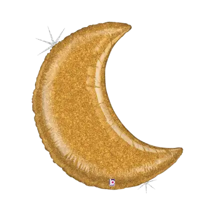 Kæmpe guld holografisk månen ballon 107cm