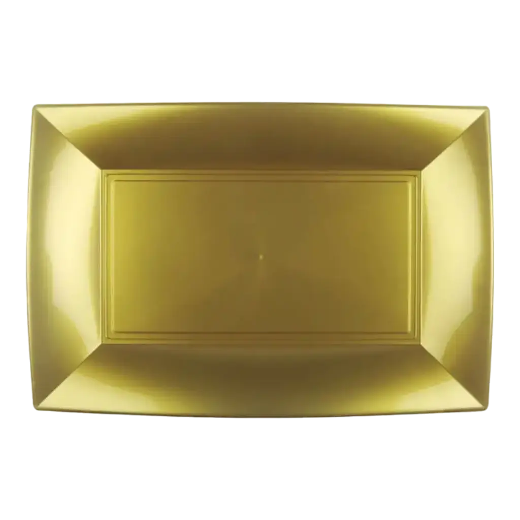 Rektangulær tallerken Guld 29x18cm - Sæt med 12 stk.
