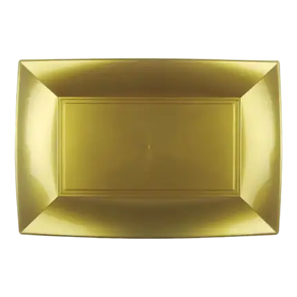Rektangulær tallerken Guld 29x18cm - Sæt med 12 stk.