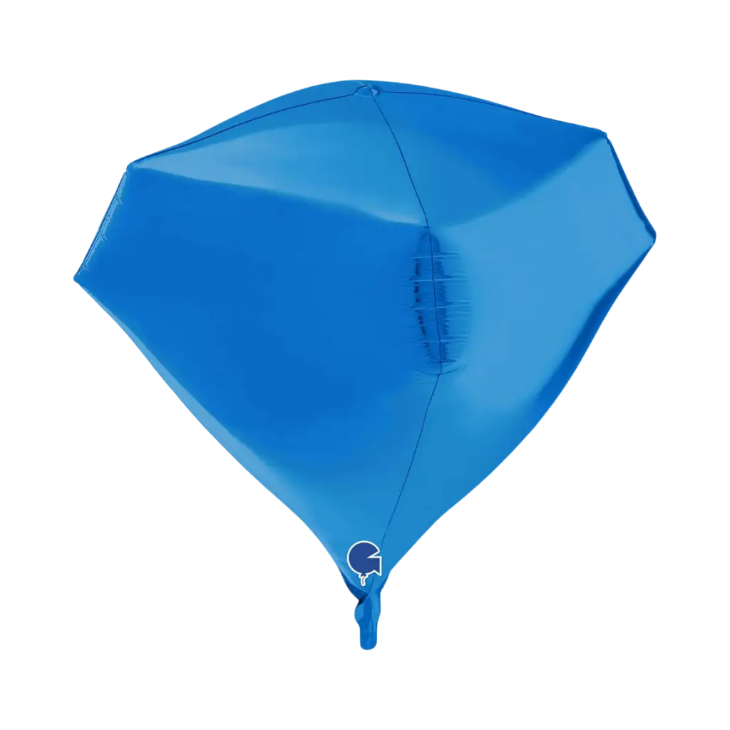 4D blå diamant heliumballon 45 cm