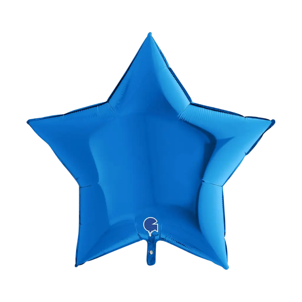 Blå metal stjerne bold 91cm