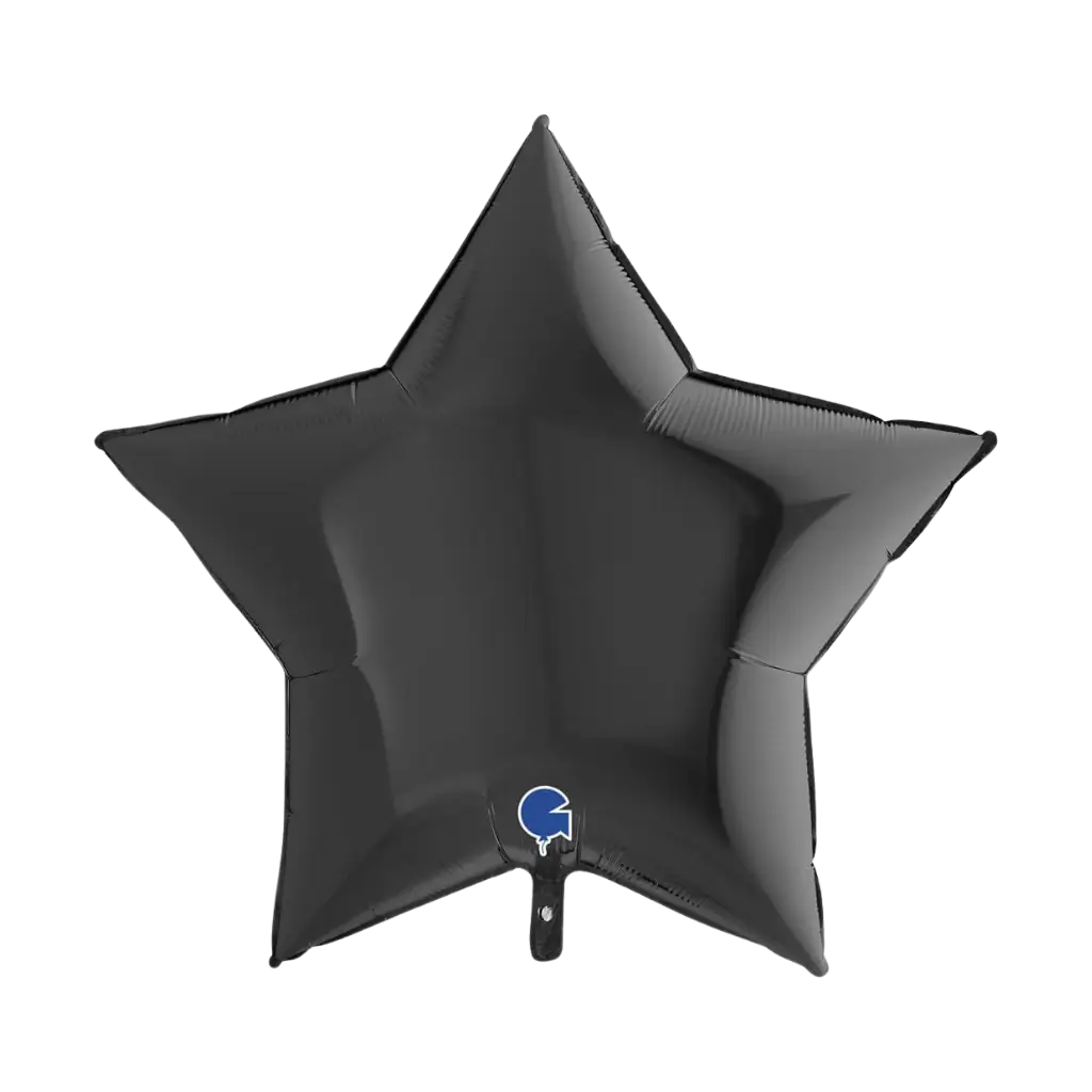 Metal stjerne ballon sort 91cm