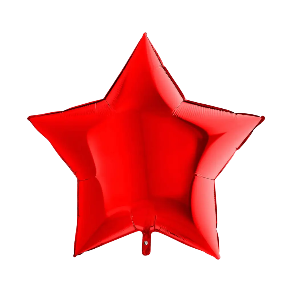 Rød metalstjerne ballon 91cm