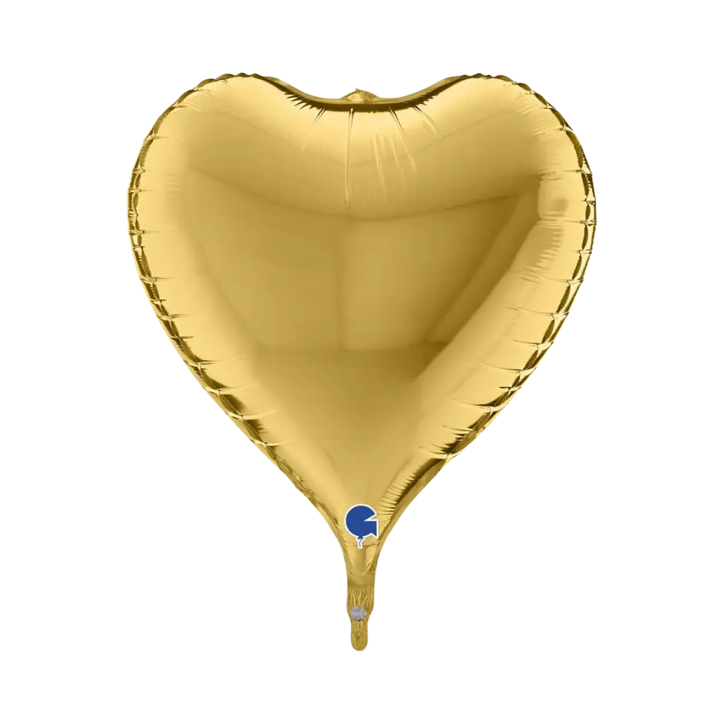 3D metal hjerte ballon guld 58cm