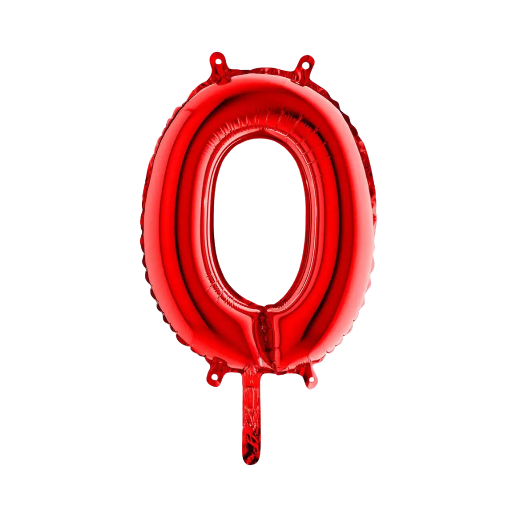 Fødselsdag ballon nummer 0 Rød 36cm